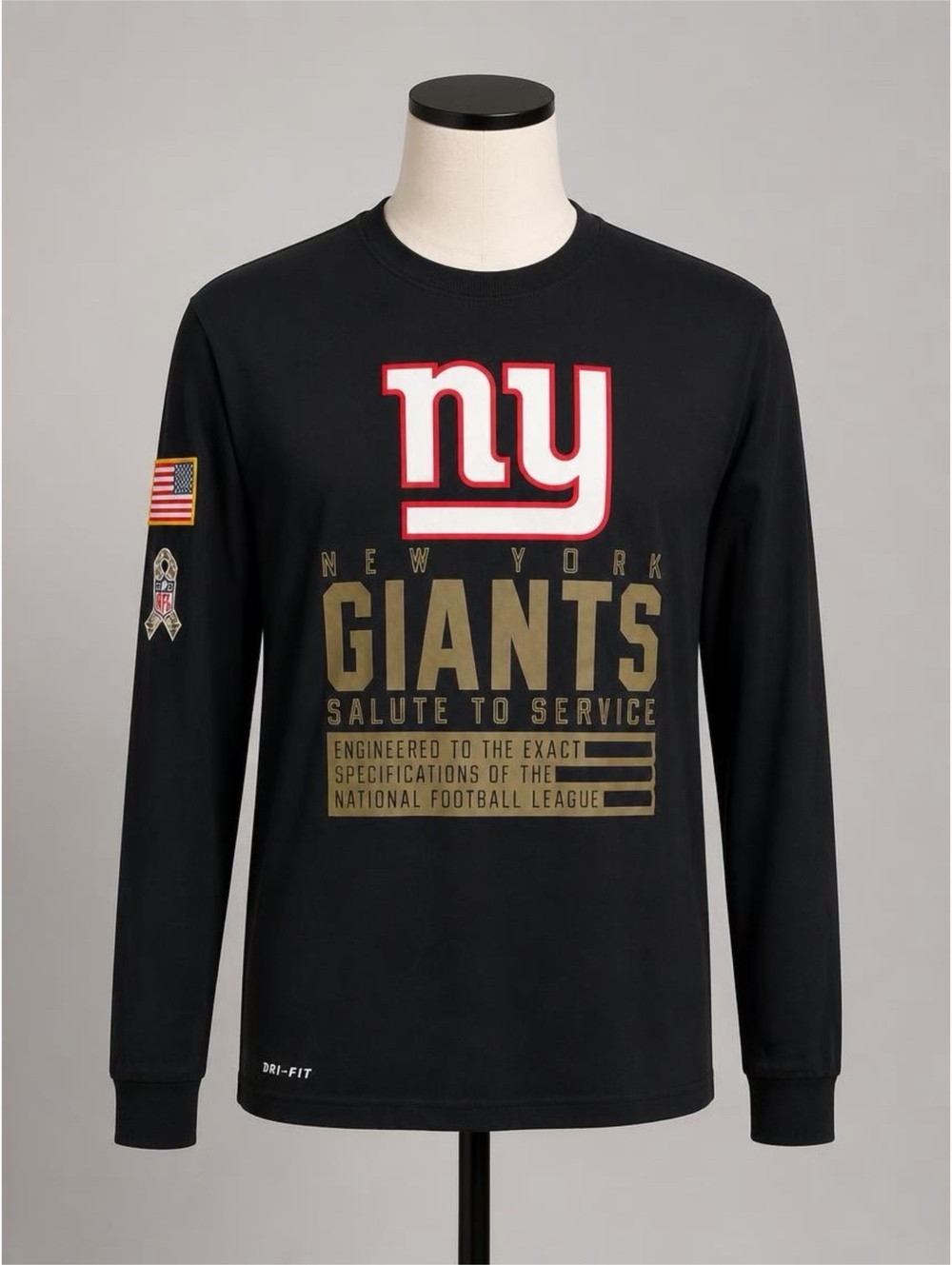 Nike New York Giants Salute to Service Dri-FIT Long Sleeve Shirt Size Small